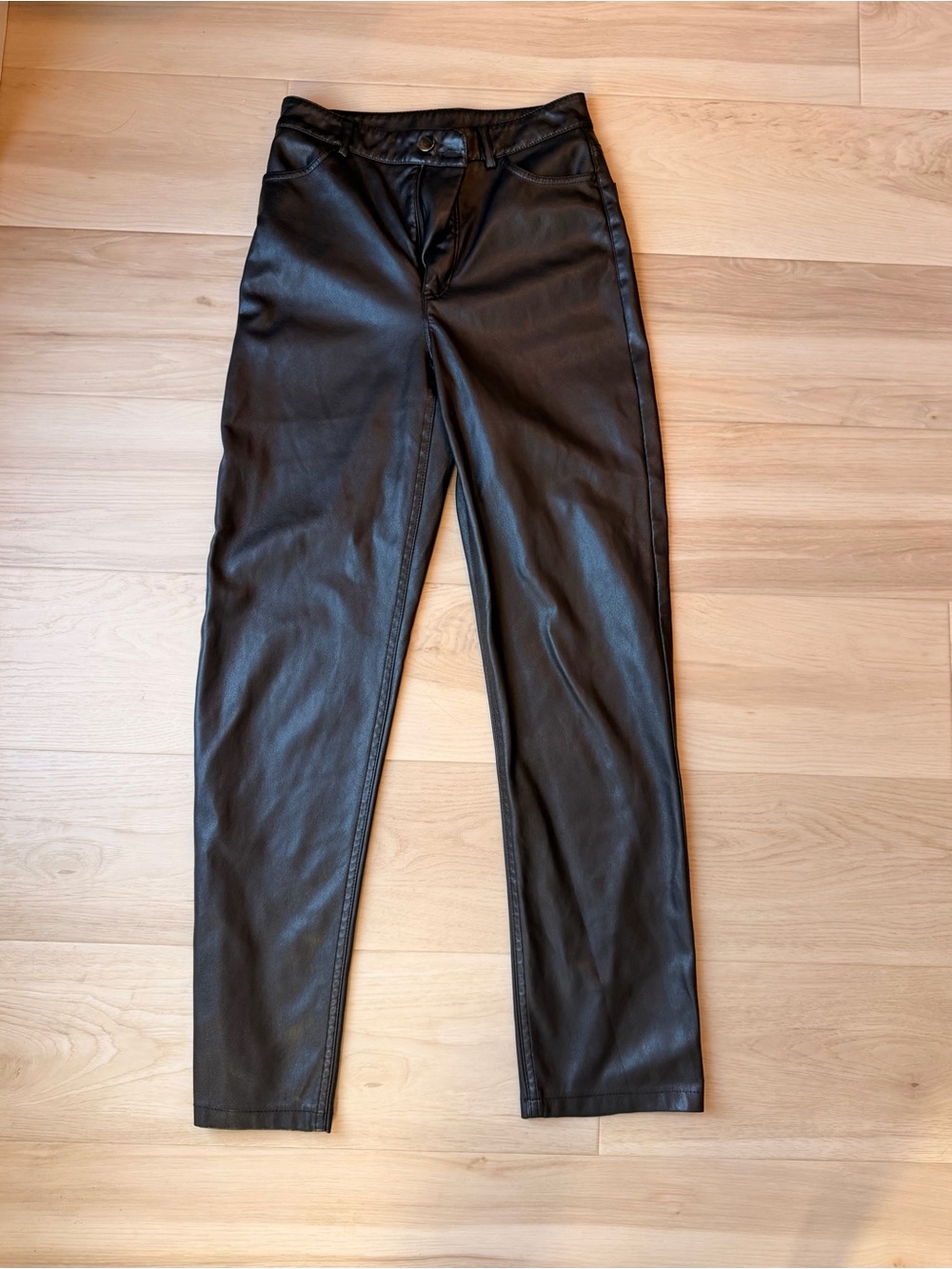 Dynamite Gisele Straight Leg Faux Leather Pants Black - Size 2